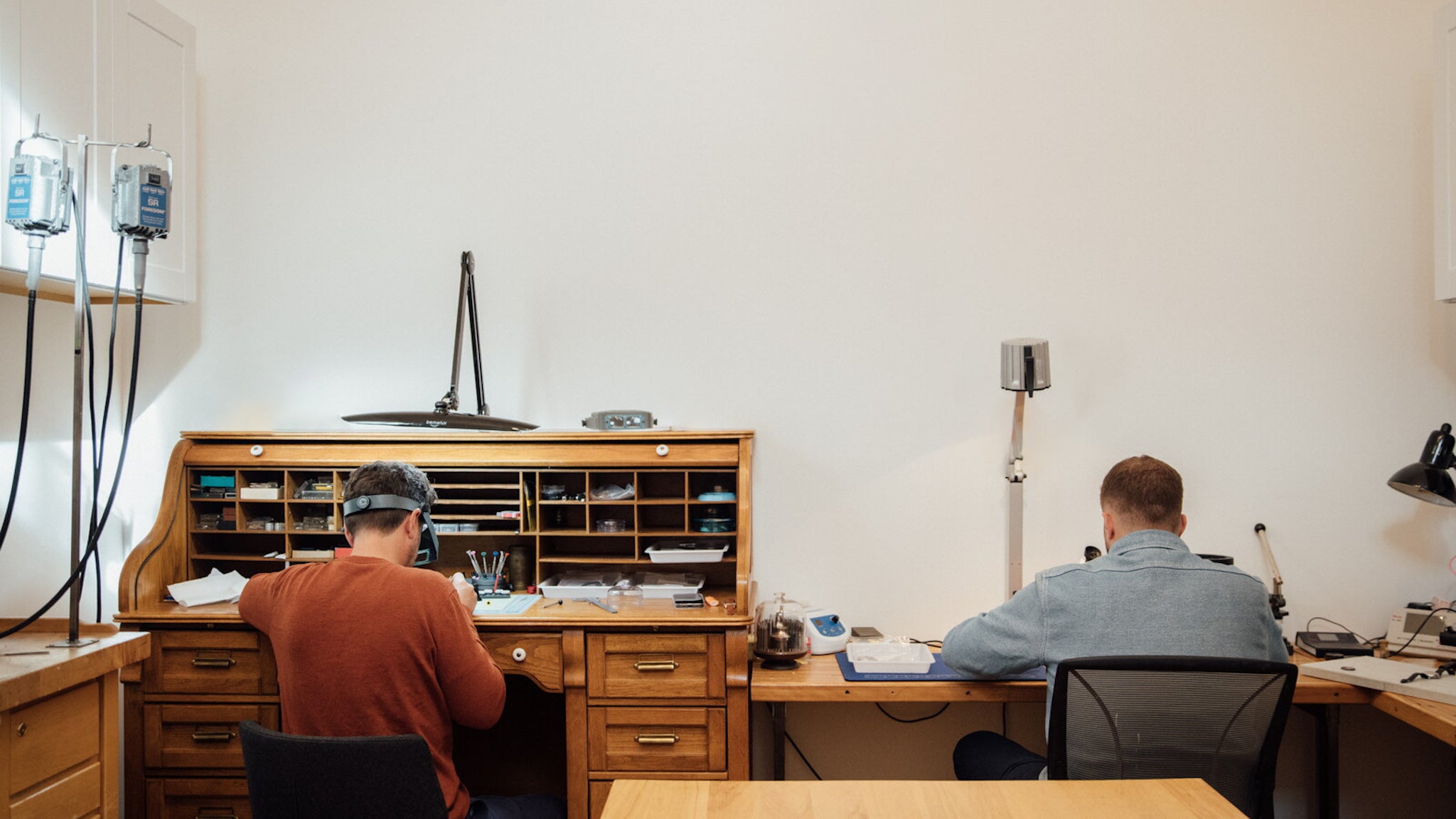Watchmakers working on watches in Boulder, Colorado.