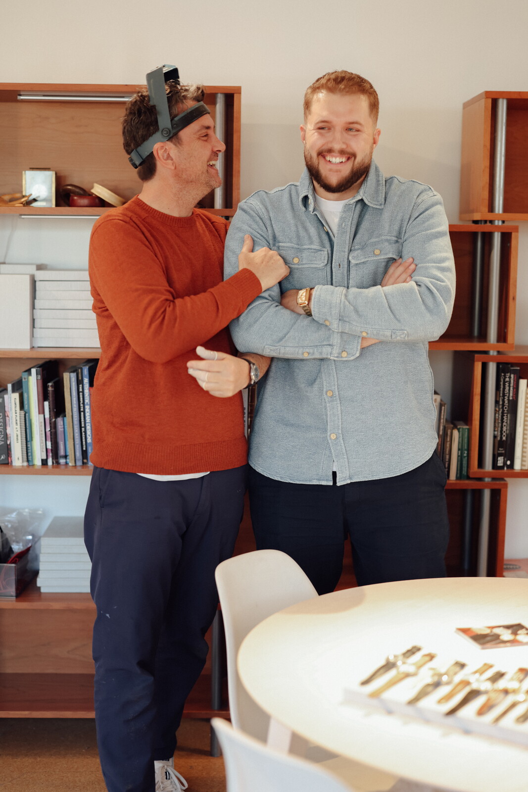 Andrew Berg and Todd Reed, co-founders of Victor Bonnaire, in their Boulder workshop